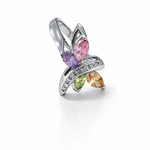 Silver Dragonfly Ring with Multicolor Gemstones